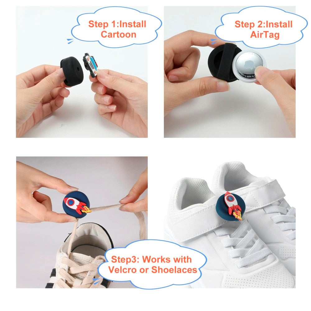Tech-Protect AirTag Deksel til Barnesko - 4 stk - Flerfarget