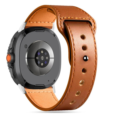 Tech-Protect Samsung Galaxy Watch 8 / 8 Classic (40 / 44 / 46mm) Leatherfit Klokkereim i Ekte Skinn - Brun