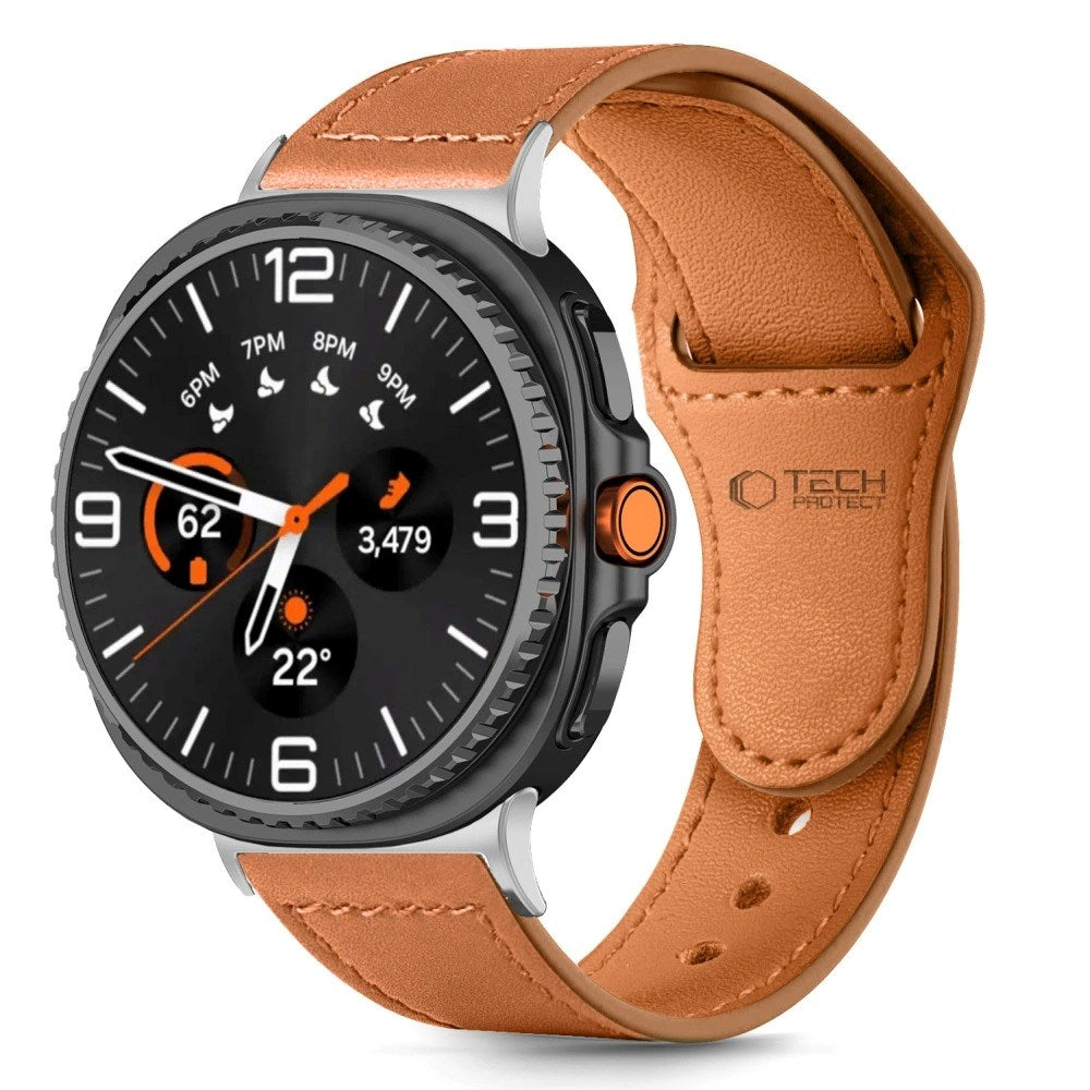 Tech-Protect Samsung Galaxy Watch 8 / 8 Classic (40 / 44 / 46mm) Leatherfit Klokkereim i Ekte Skinn - Brun