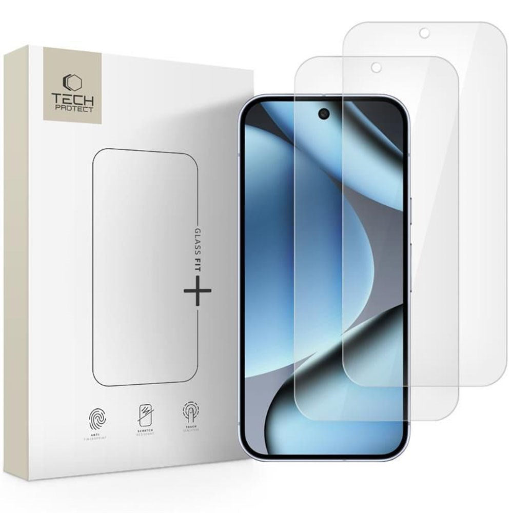 Google Pixel 11 Pro XL / 10 Pro XL / 9 Pro XL Tech-Protect Glass Fit+ Herdet Beskyttelsesglass - 2 stk - Gjennomsiktig