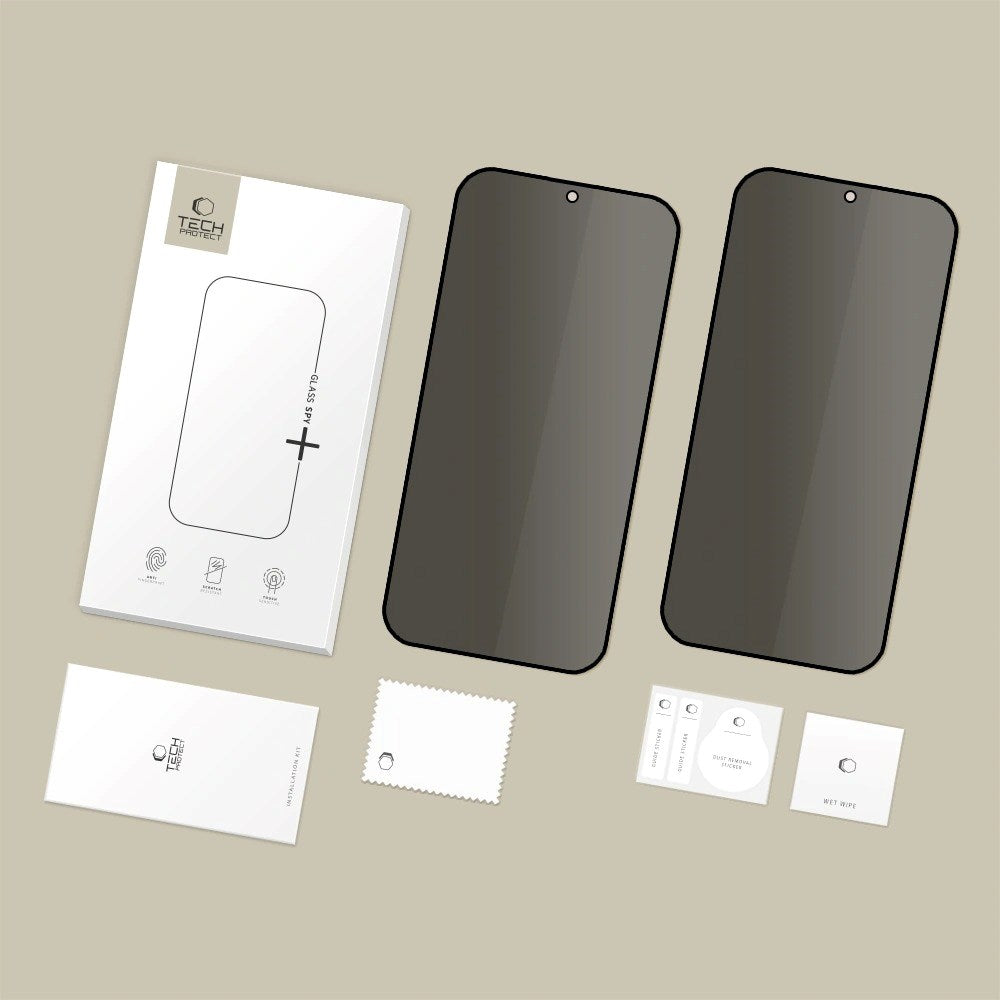 Samsung Galaxy S26 Tech-Protect Glass Spy+ Skjermbeskyttelsesglass - Privacy Funksjon - 2 stk. - Gjennomsiktig