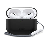 Apple AirPods Pro (3. Gen) Tech-Protect Silikondeksel med Stropp - Svart