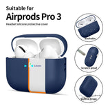 Apple AirPods Pro (3. Gen) Tech-Protect Silikondeksel med Stropp - Mørk Blå