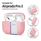 Apple AirPods Pro (3. Gen) Tech-Protect Silikondeksel med Stropp - Rosa