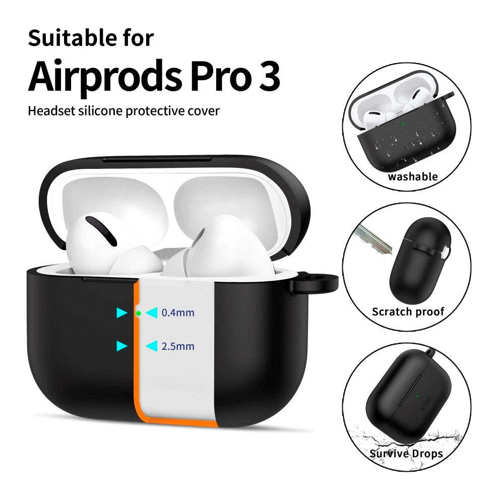 Apple AirPods Pro (3. gen.) Tech-Protect Silicone Hook Deksel - Svart