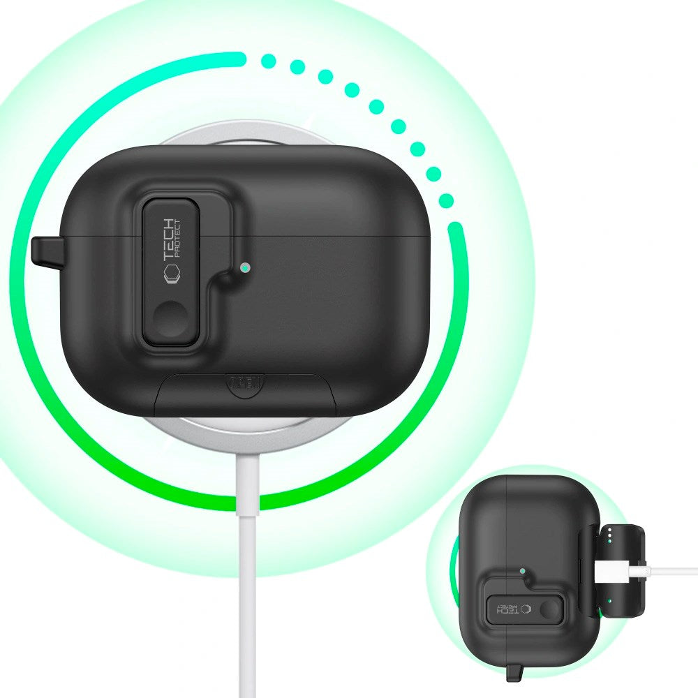 Apple AirPods Pro (3. gen.) Tech-Protect Slim Hook Deksel - Svart