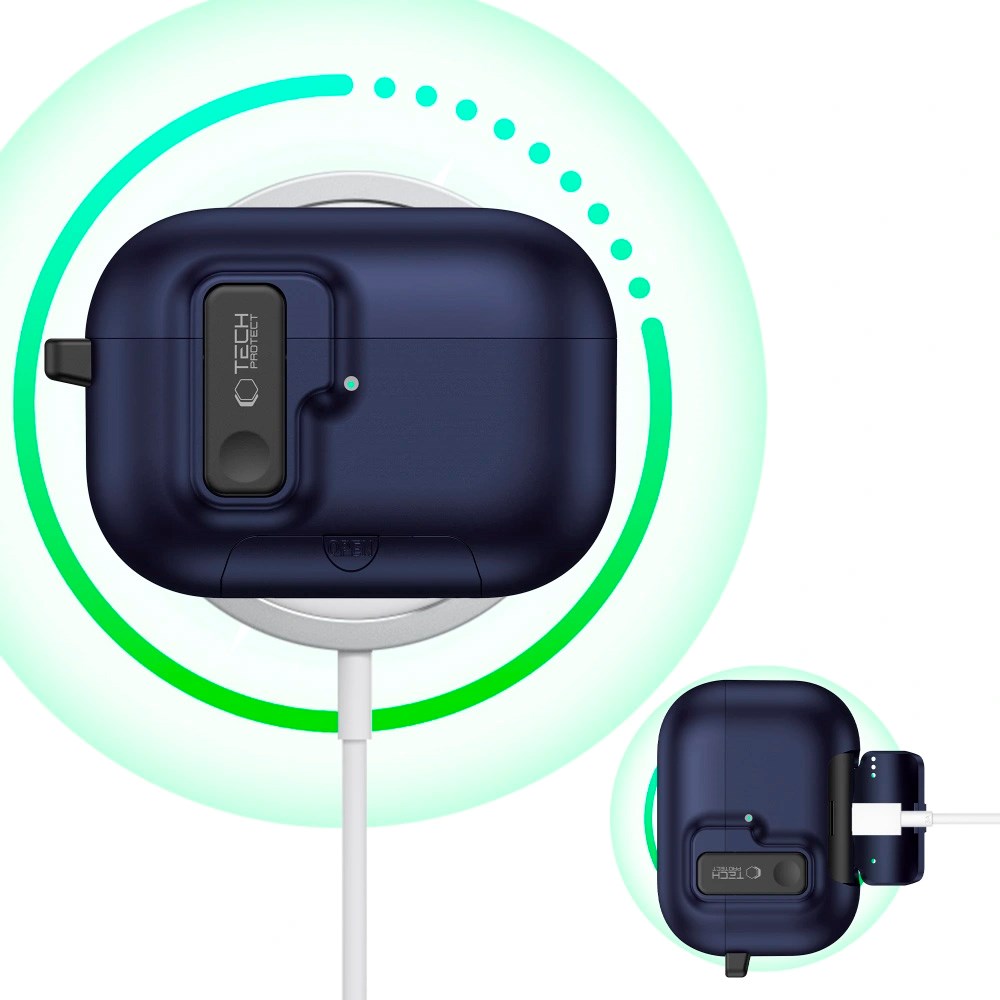 Apple AirPods Pro (3. gen.) Tech-Protect Slim Hook Deksel - Mørkblå