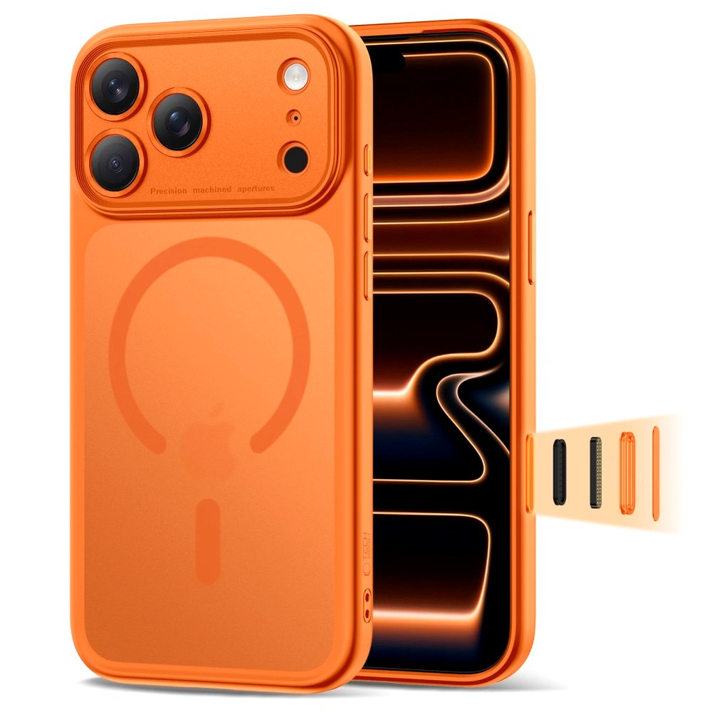 iPhone 17 Pro Tech-Protect Magpeak Deksel - MagSafe Kompatibel - Matte Cosmic Orange
