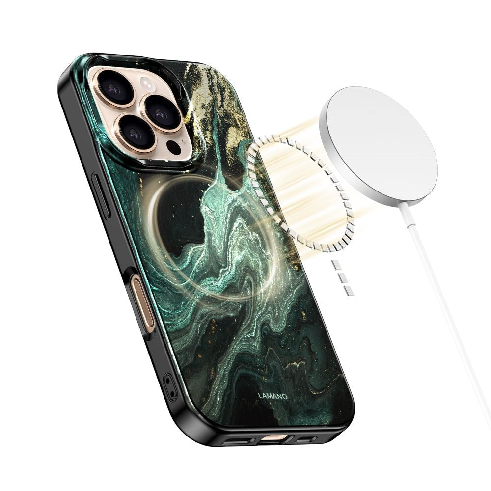 iPhone 16 Pro Tech-Protect Lamano Deksel - MagSafe Kompatibel - Verde Aura
