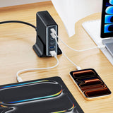 Tech-Protect 160W GaN Bordlader m. 2 x USB-A & 4 x USB-C – Svart