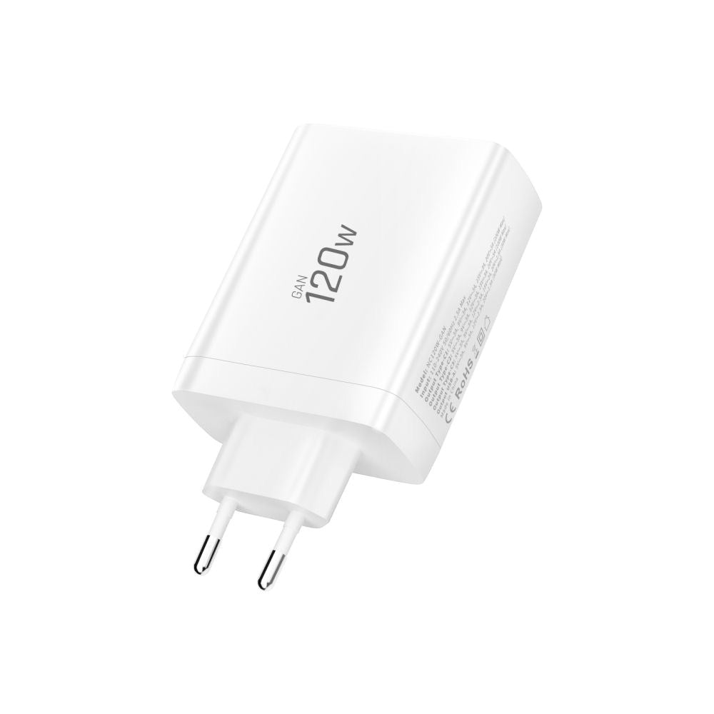 Tech-Protect 120W GaN Vegglader m. 1 x USB-A & 3 x USB-C – Hvit