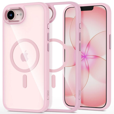 iPhone 17e / 16e Tech-Protect MagMat Deksel - MagSafe Kompatibel - Gjennomsiktig / Rosa