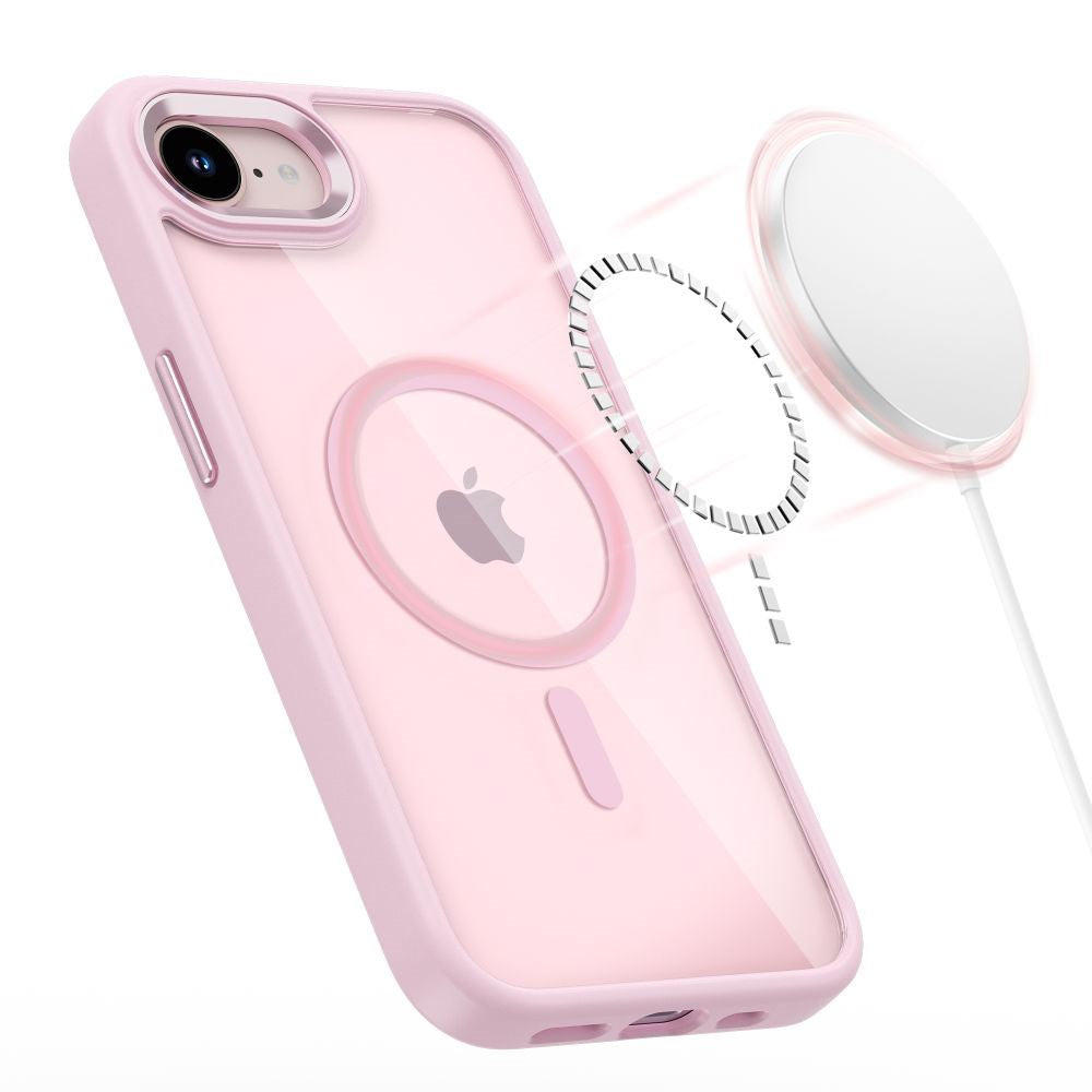 iPhone 17e / 16e Tech-Protect MagMat Deksel - MagSafe Kompatibel - Gjennomsiktig / Rosa
