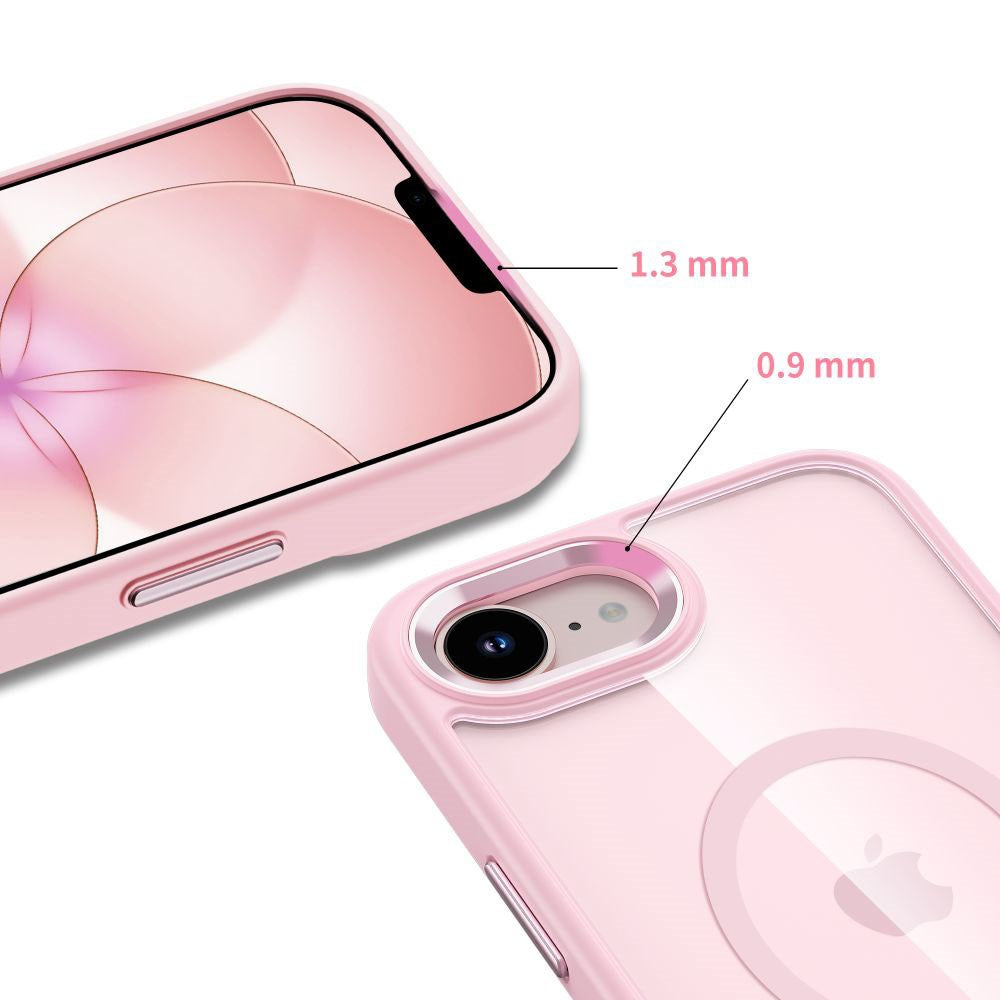 iPhone 17e / 16e Tech-Protect MagMat Deksel - MagSafe Kompatibel - Gjennomsiktig / Rosa