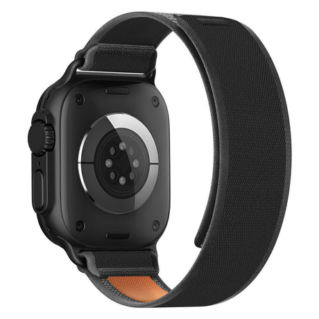 Apple Watch (44/SE/45/46/49Mm) Tech-Protect Nylon Elite Reim - Svart / Oransje