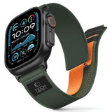 Apple Watch (44/SE/45/46/49Mm) Tech-Protect Nylon Elite Reim - Grønn / Oransje