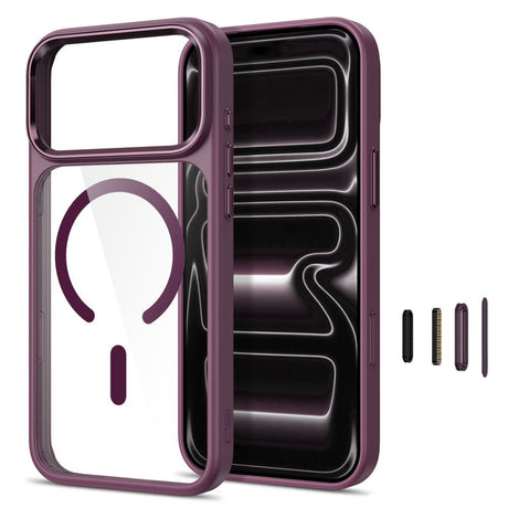 iPhone 18 Pro Max / 17 Pro Max Tech-Protect MagMat Deksel - MagSafe Kompatibel - Gjennomsiktig / Rød