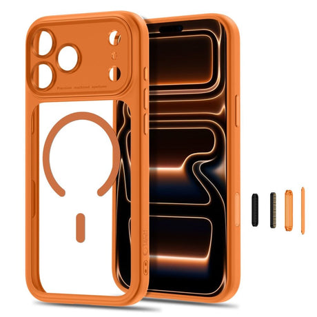 iPhone 18 Pro / 17 Pro Tech-Protect MagPeak Deksel - MagSafe Kompatibel - Oransje / Gjennomsiktig