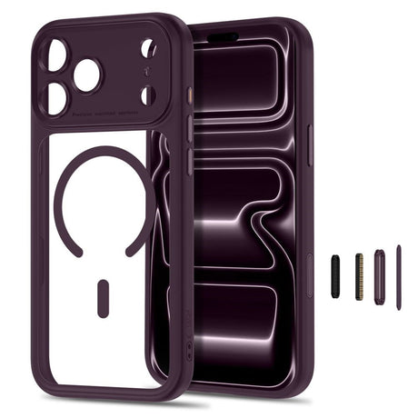 iPhone 18 Pro / 17 Pro Tech-Protect MagPeak Deksel - MagSafe Kompatibel - Rød / Gjennomsiktig