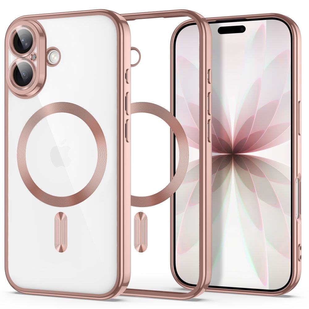 iPhone 17 Tech-Protect MagFlex Deksel - MagSafe Kompatibel - Rose Gold / Gjennomsiktig