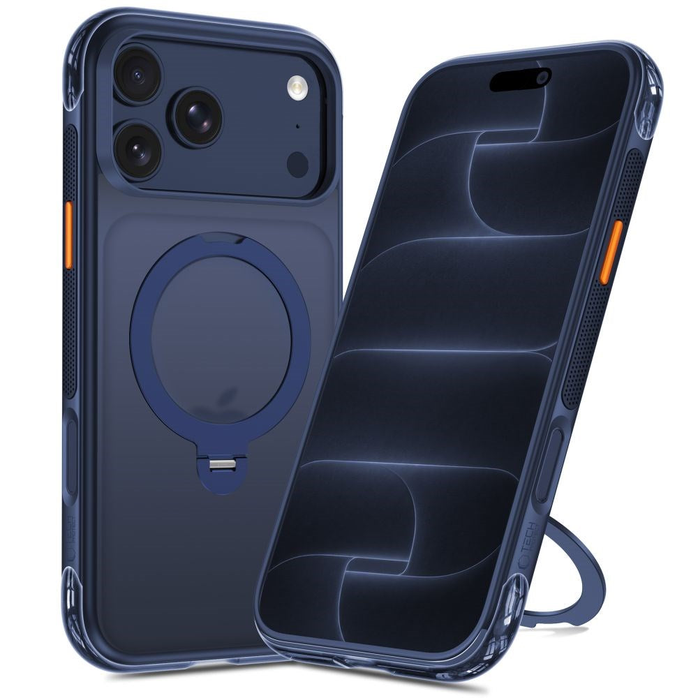 iPhone 18 Pro Max / 17 Pro Max Tech-Protect MagAir Stand Deksel med Kickstand - MagSafe Kompatibel - Matt Blå