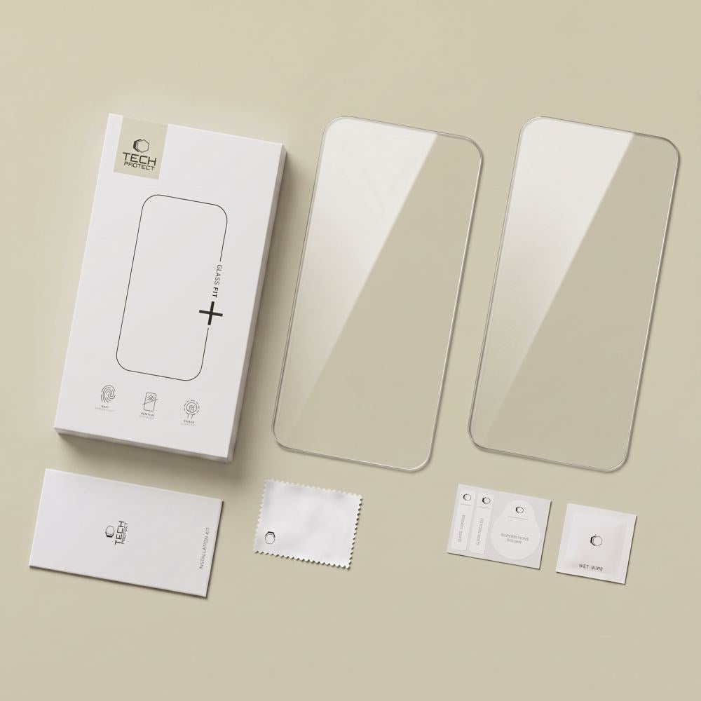 Samsung Galaxy S26 FE Tech-Protect Glass Fit+ Herdet Glass - 2 Stk. - Gjennomsiktig