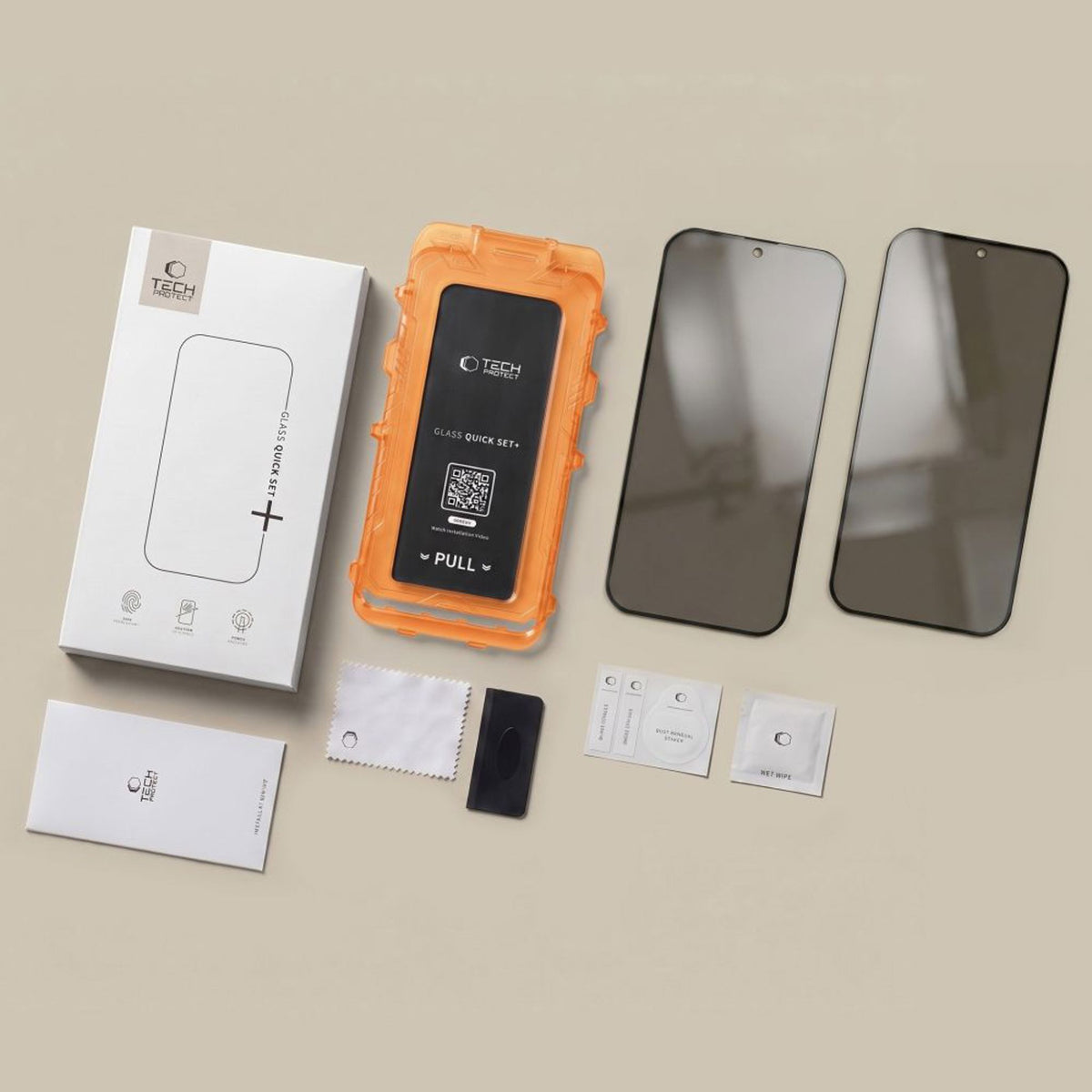 Samsung Galaxy S26 FE Tech-Protect Quick Set Spy+ Privacy Beskyttelsesglass - 2 stk - Gjennomsiktig