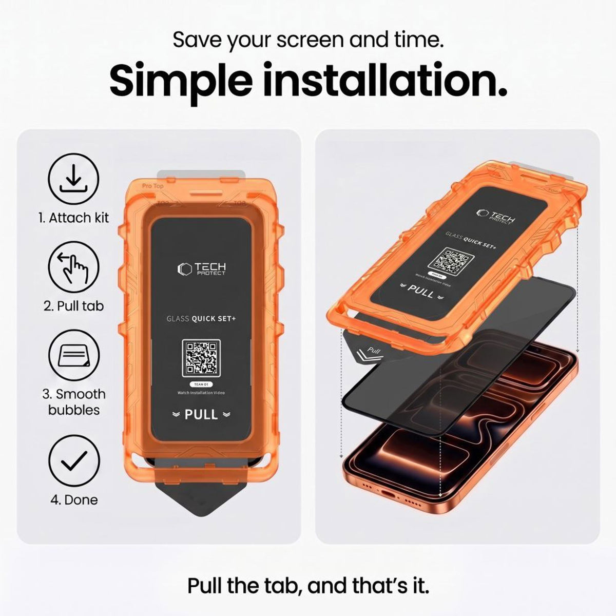 Samsung Galaxy A18 (4G / 5G) Tech-Protect Quick Set Spy+ Privacy Beskyttelsesglass - 2 stk - Gjennomsiktig