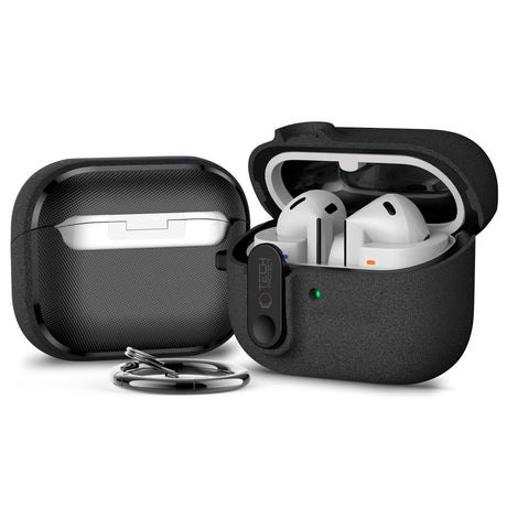 Samsung Galaxy Buds 3 / 3 Pro / 3 FE Tech-Protect Slim Hook Deksel m. Karabinkrok – Svart