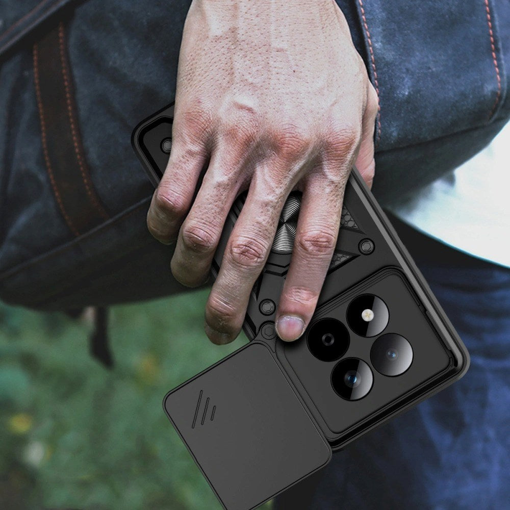 Xiaomi Redmi Note 15 Pro Tech-Protect Camshield Deksel med Magnetisk Ring & Stativfunksjon - Svart