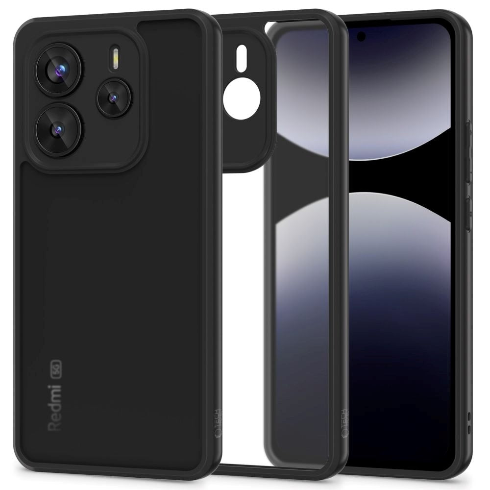 Xiaomi Redmi Note 14 (5G) Tech-Protect MagMat Plast Deksel - Gjennomsiktig / Svart