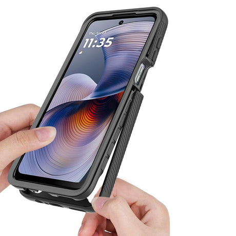 Motorola Moto G55 Tech-Protect Defense Deksel m. Hybrid Glass - Gjennomsiktig / Svart