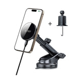 Tech-Protect 15W Magnetisk Trådløs Billader - Dashbord & Luftventilfeste - MagSafe Kompatibel - Svart