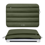 Tech-Protect Fluffy MacBook / Laptop 13-14" (25 x 35 cm) Sleeve med Ekstra Glidelåslomme - Mørkegrønn