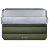 Tech-Protect Fluffy MacBook / Laptop 13-14" (25 x 35 cm) Sleeve med Ekstra Glidelåslomme - Mørkegrønn