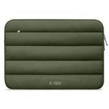Tech-Protect Fluffy MacBook / Laptop 15-16" (27 x 38 cm) Sleeve med Ekstra Glidelåslomme - Mørkegrønn
