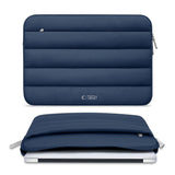 Tech-Protect Fluffy MacBook / Laptop 13-14" (25 x 35 cm) Sleeve med Ekstra Glidelåslomme - Mørk Blå
