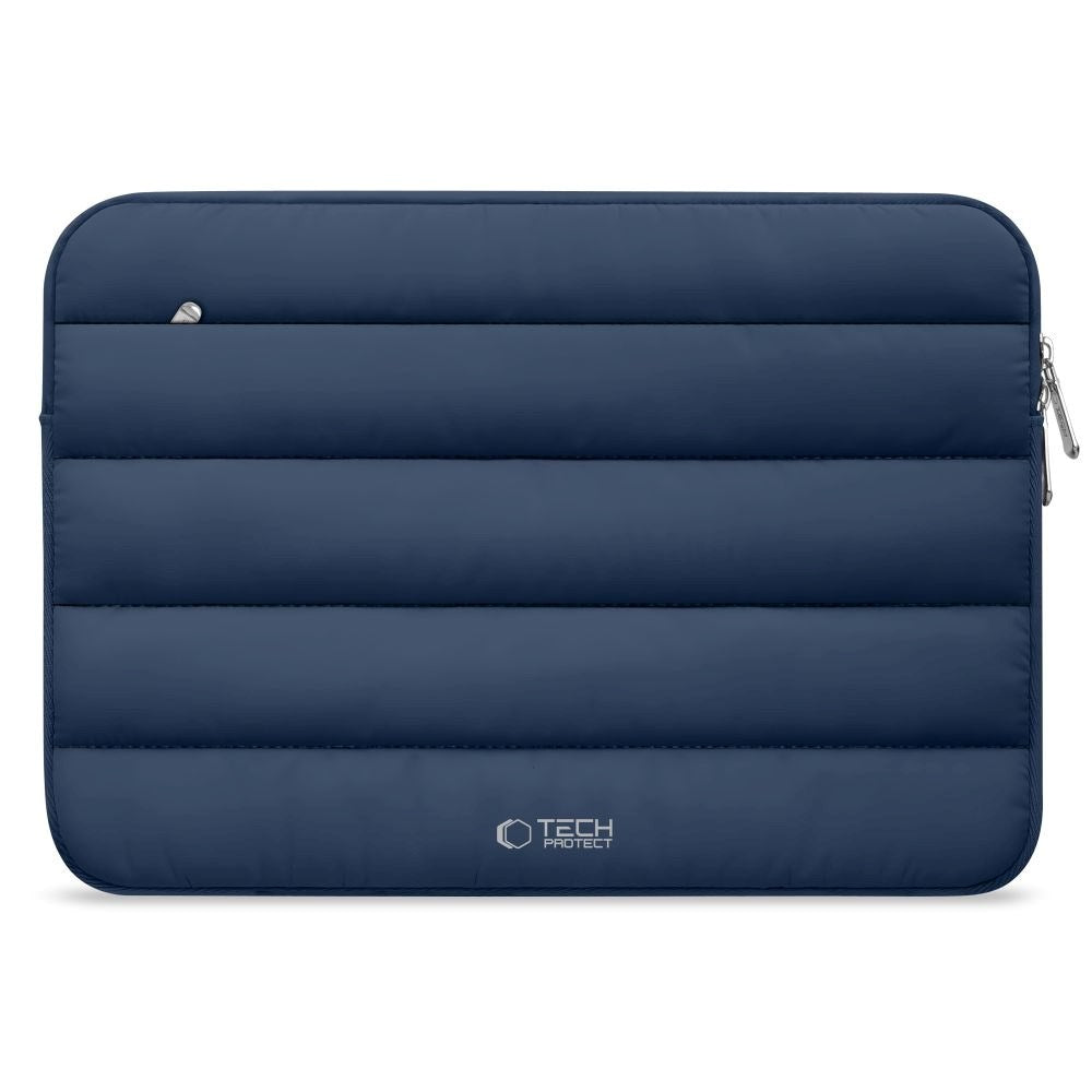 Tech-Protect Fluffy MacBook / Laptop 13-14" (25 x 35 cm) Sleeve med Ekstra Glidelåslomme - Mørk Blå