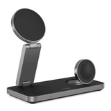 Tech-Protect 3-i-1 Magnetisk Trådløs Lader - MagSafe Kompatibel - 15W - Svart