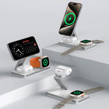 Tech-Protect 3-i-1 Magnetisk Trådløs Lader - MagSafe Kompatibel - 15W - Hvit