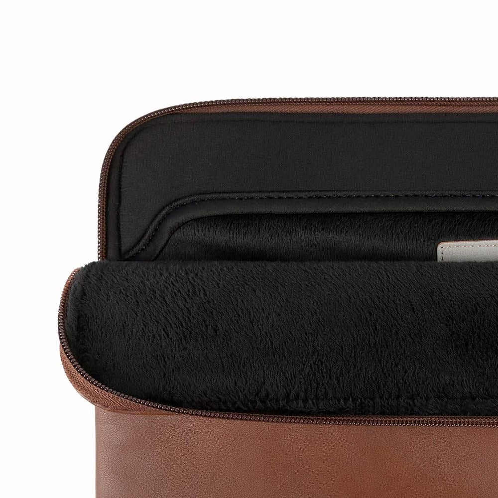 Tech-Protect MacBook / Laptop 15-16" Kunstskinn Sleeve med Fôret Innside - Brown
