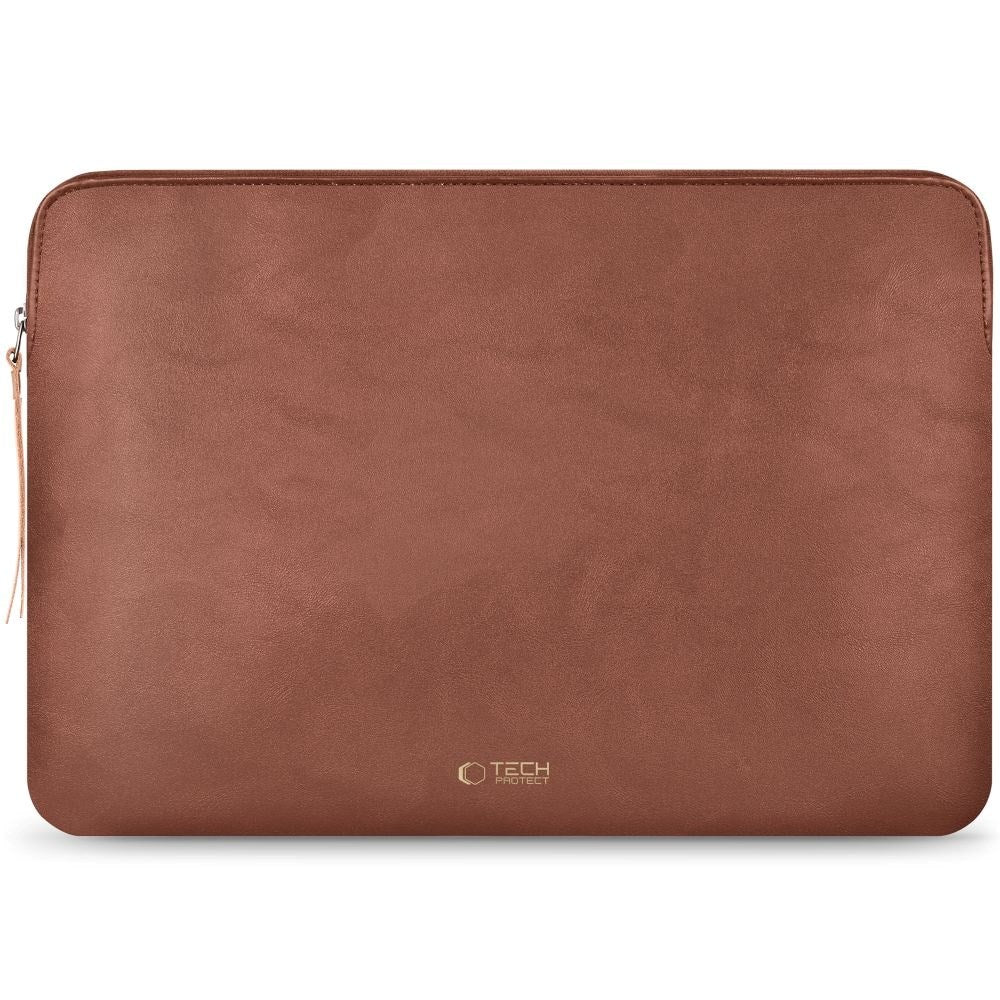 Tech-Protect MacBook / Laptop 15-16" Kunstskinn Sleeve med Fôret Innside - Brown