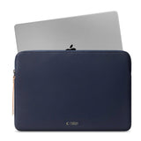 Tech-Protect MacBook / Laptop 15-16" Kunstskinn Sleeve med Fôret Innside - Navy Blue