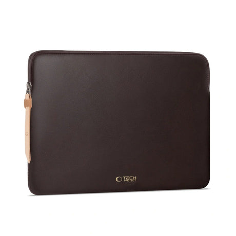 Tech-Protect MacBook / Laptop 15-16" Kunstskinn Sleeve med Fôret Innside - Chocolate