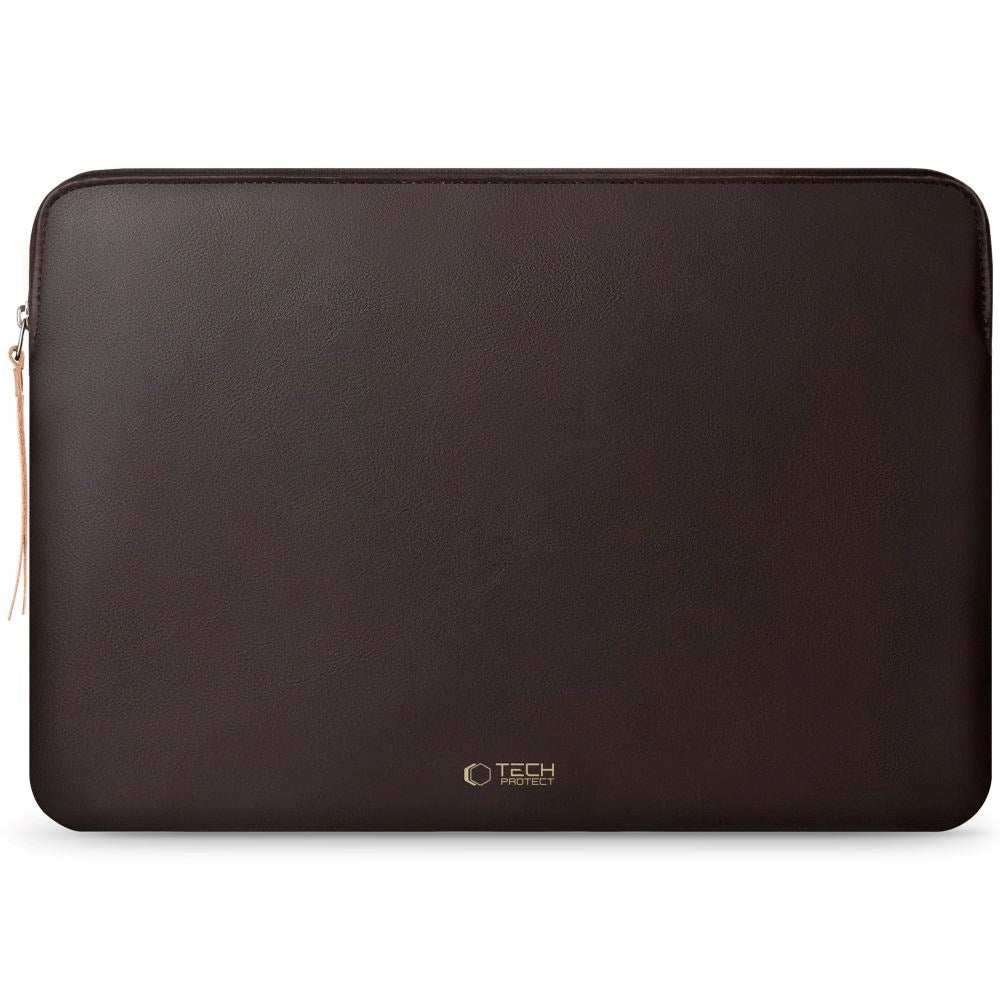 Tech-Protect MacBook / Laptop 15-16" Kunstskinn Sleeve med Fôret Innside - Chocolate