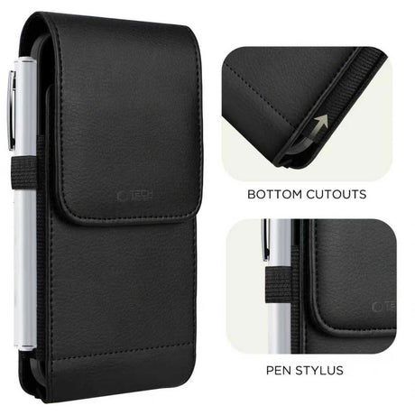 Tech-Protect Universal Kunstskinn Mobil Etui - Mål (16.5 x 9.1 x 2.4 cm) - Svart