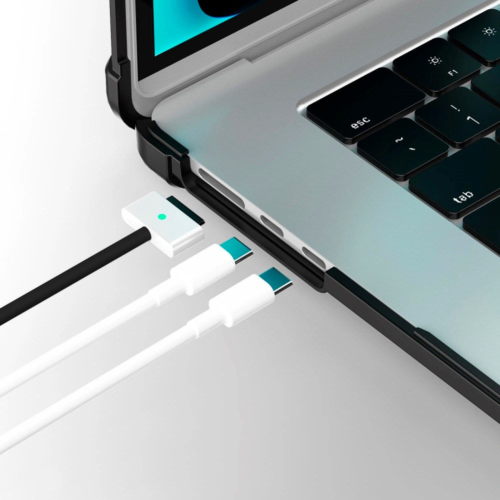 MacBook Air 15" M2 / M3 / M4 (2023 - 2025) Tech-Protect SmartShell Pro Deksel - Svart / Gjennomsiktig