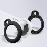 Apple AirTag 1. & 2. Gen. Tech-Protect Rough Plast Deksel m. Karabinkrok - 4 stk - Svart