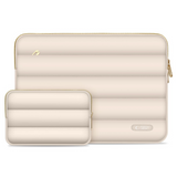 Tech-Protect Puffy MacBook / Laptop 15-16" Sleeve m. Liten Veske - Beige