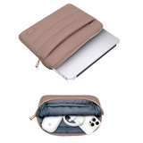 Tech-Protect Puffy MacBook / Laptop 15-16" Sleeve m. Liten Veske - Brun